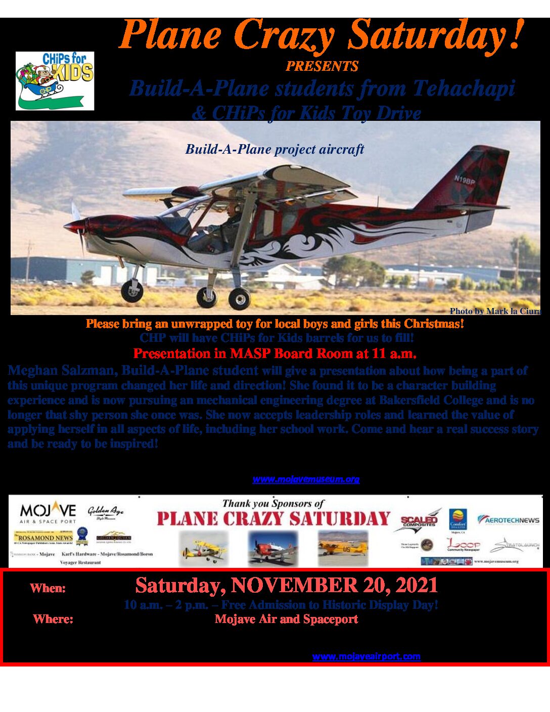 Archive flyer: November / Build-a-Plane & CHP Chips for Kids