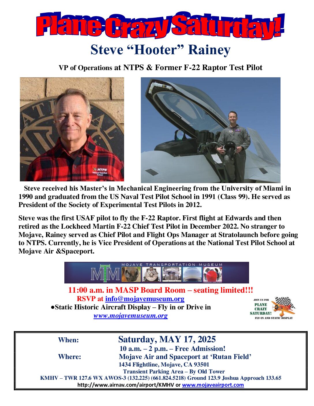 Archive flyer: May / Steve Rainey — Navy Test Pilot School