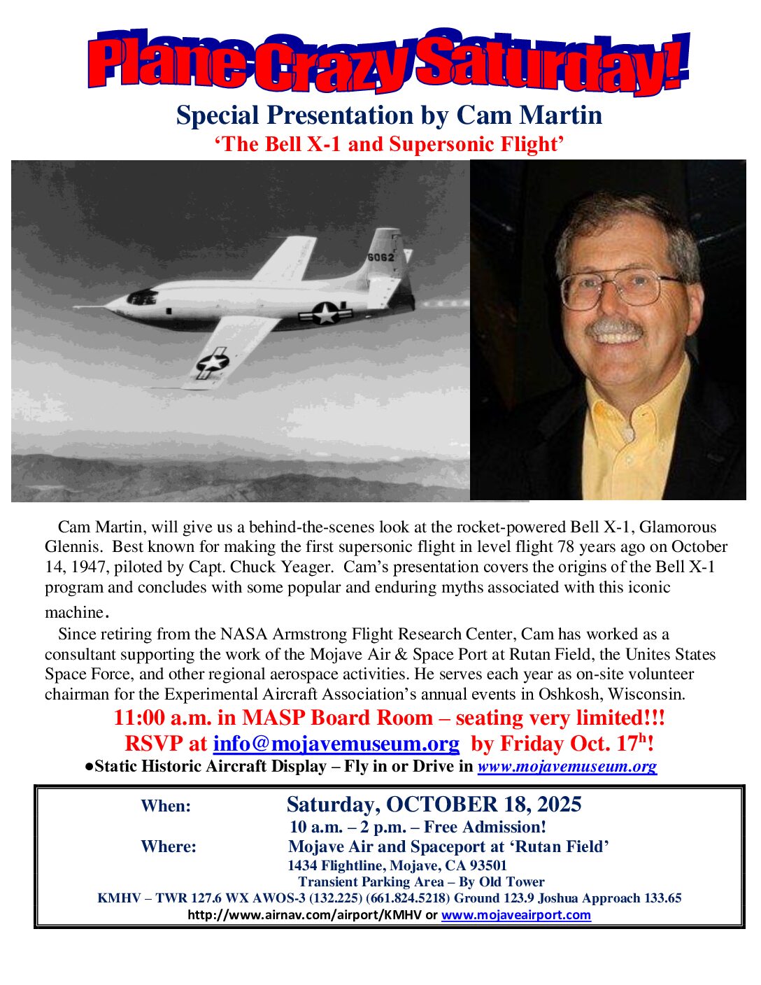Archive flyer: Cam Martin — Bell X-1 (archived 2025)