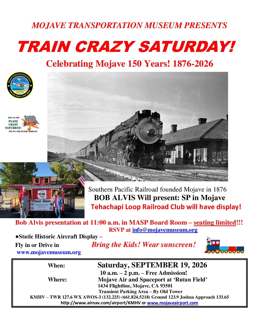 Archive flyer: September / Bob Alvis — Train Crazy